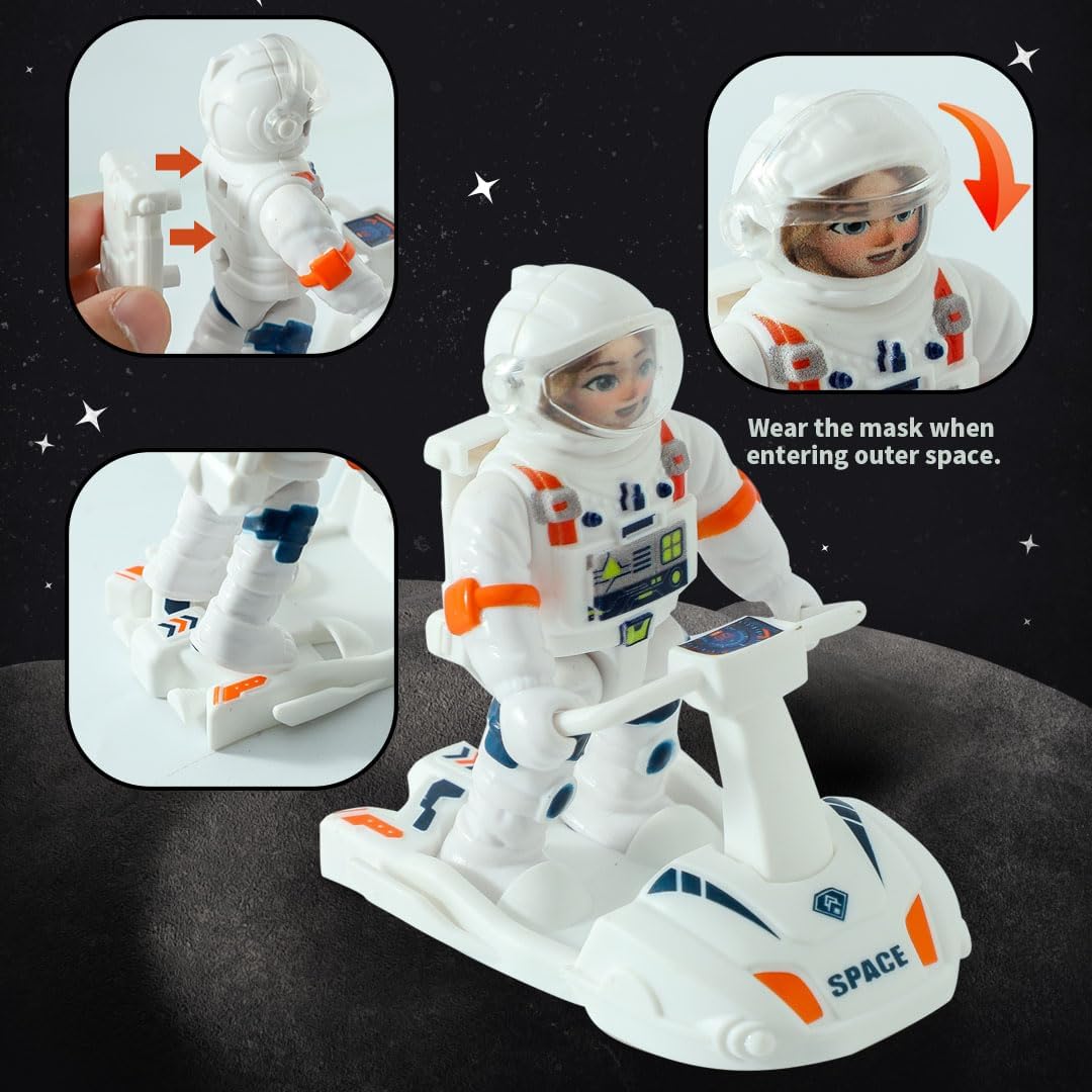 Wbzle Space Ship Toys for Kids, Rocket Toy Set with Light Sound Spray Effect, Space Set Include Car, Rocket Launcher, Satellites, Outer Space Playset Series