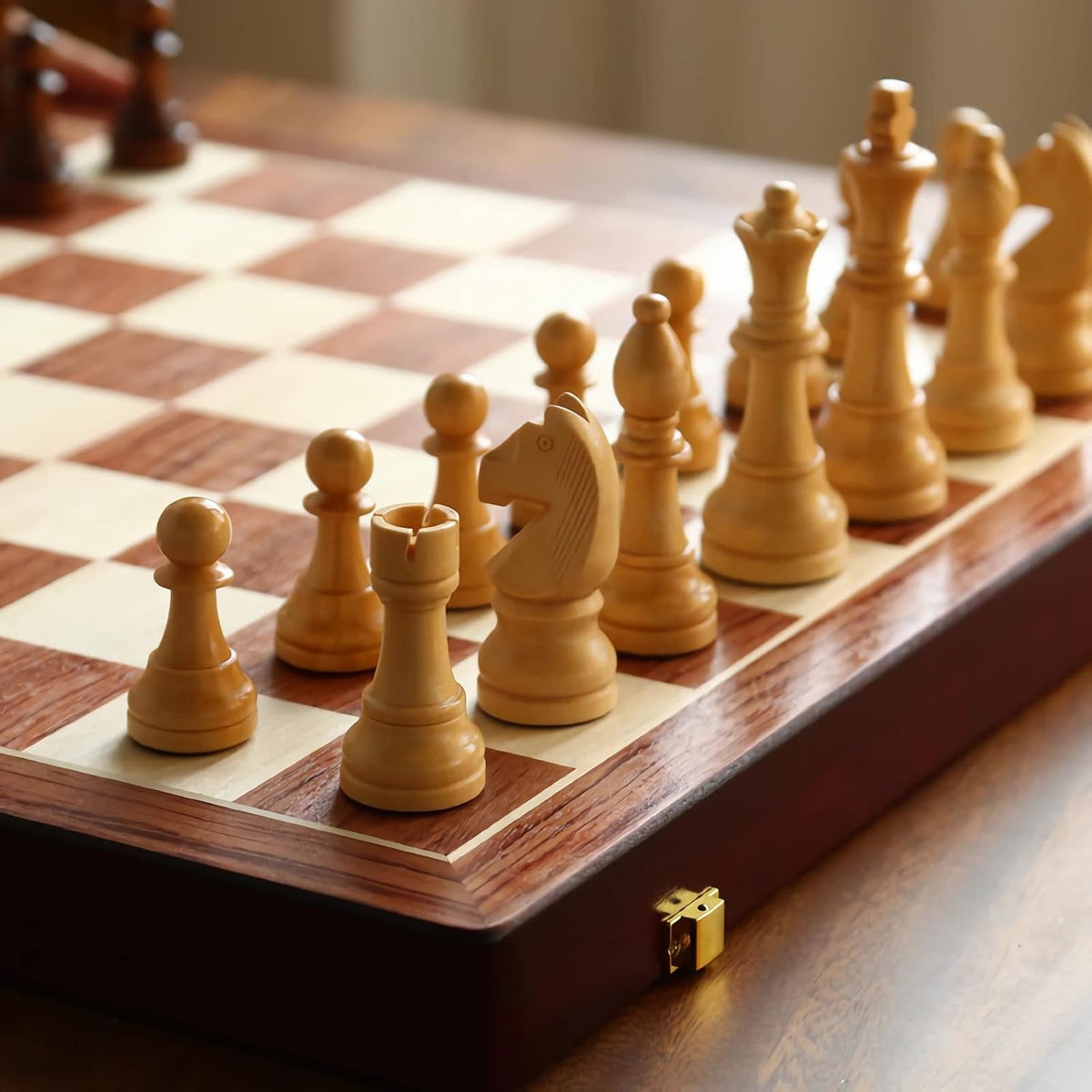 20" Extra Large Wooden Chess Set for Adults 4.5" King Staunton Pieces