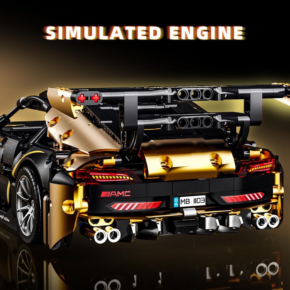 1:14 MOC Building Set Raceing Model, Sports Car Building Blocks Toys Boys or Adults Kits，Super Cars for Boys Age 8+and Adult，Collectable Model Car Building Kit(1368pcs)
