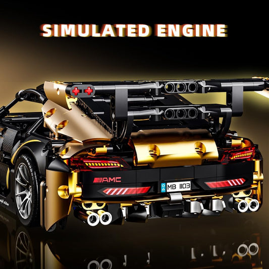 1:14 MOC Building Set Raceing Model, Sports Car Building Blocks Toys Boys or Adults Kits，Super Cars for Boys Age 8+and Adult，Collectable Model Car Building Kit(1368pcs)