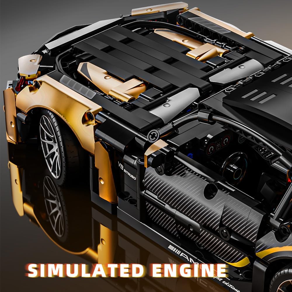 1:14 MOC Building Set Raceing Model, Sports Car Building Blocks Toys Boys or Adults Kits，Super Cars for Boys Age 8+and Adult，Collectable Model Car Building Kit(1368pcs)