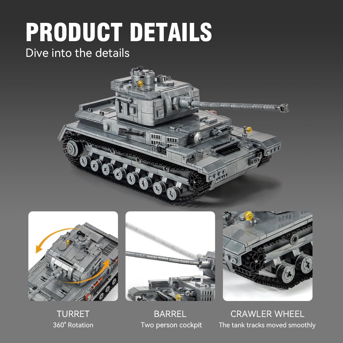 Panzer-IV Tank Military Building Block Collectible Model