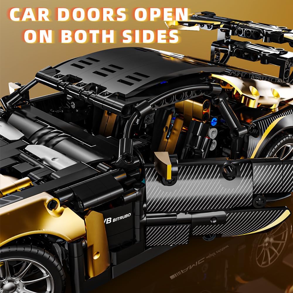 1:14 MOC Building Set Raceing Model, Sports Car Building Blocks Toys Boys or Adults Kits，Super Cars for Boys Age 8+and Adult，Collectable Model Car Building Kit(1368pcs)