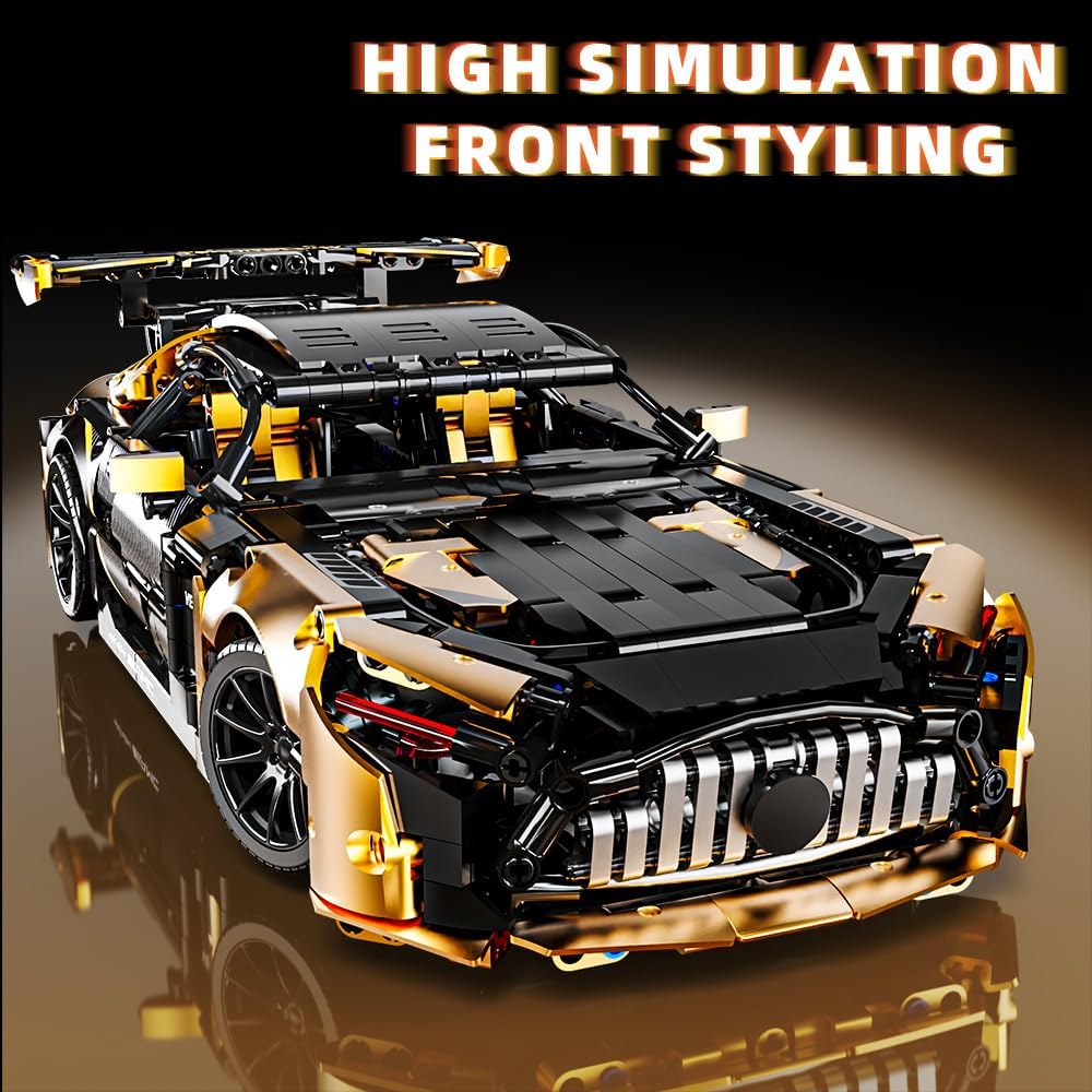 1:14 MOC Building Set Raceing Model, Sports Car Building Blocks Toys Boys or Adults Kits，Super Cars for Boys Age 8+and Adult，Collectable Model Car Building Kit(1368pcs)