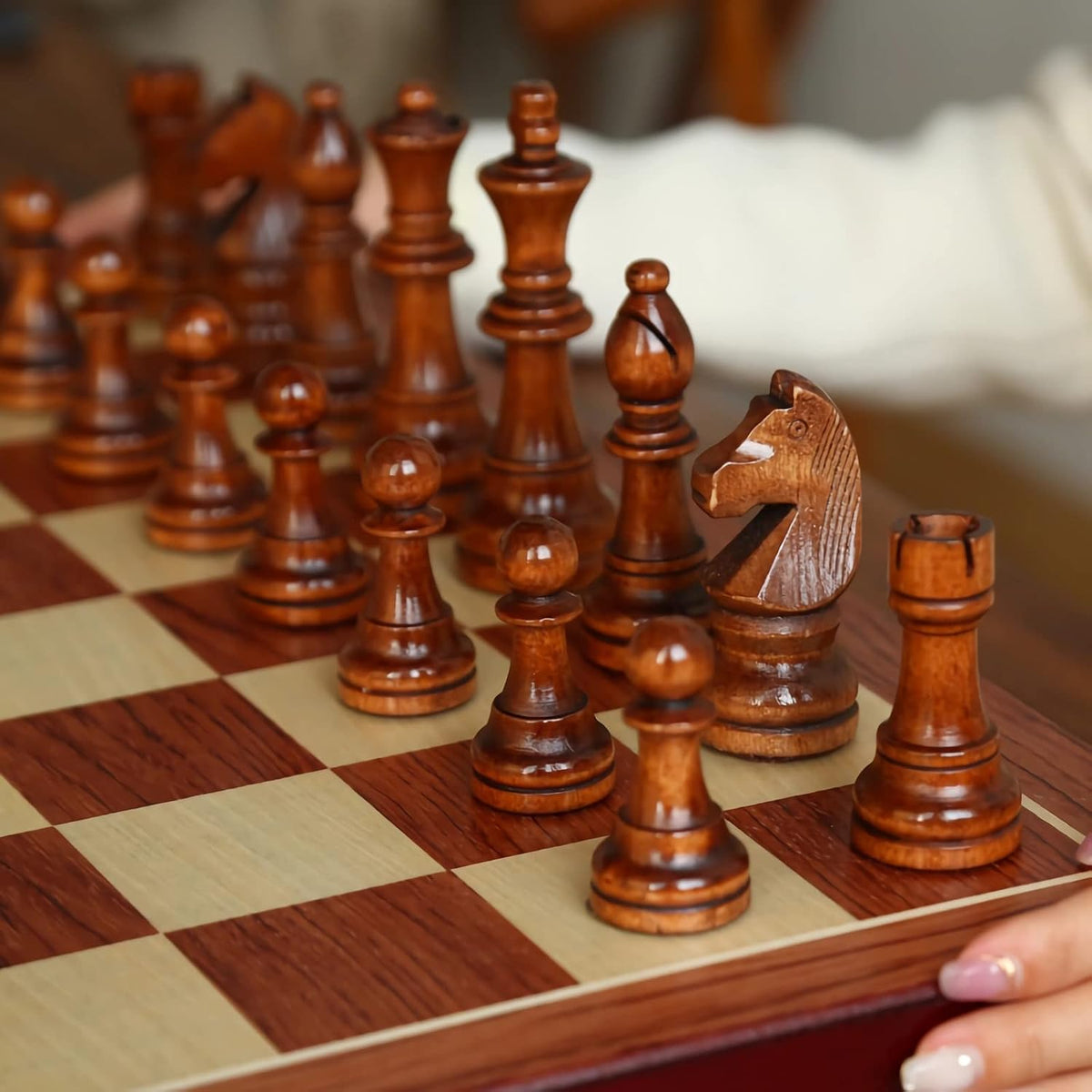 20" Extra Large Wooden Chess Set for Adults 4.5" King Staunton Pieces