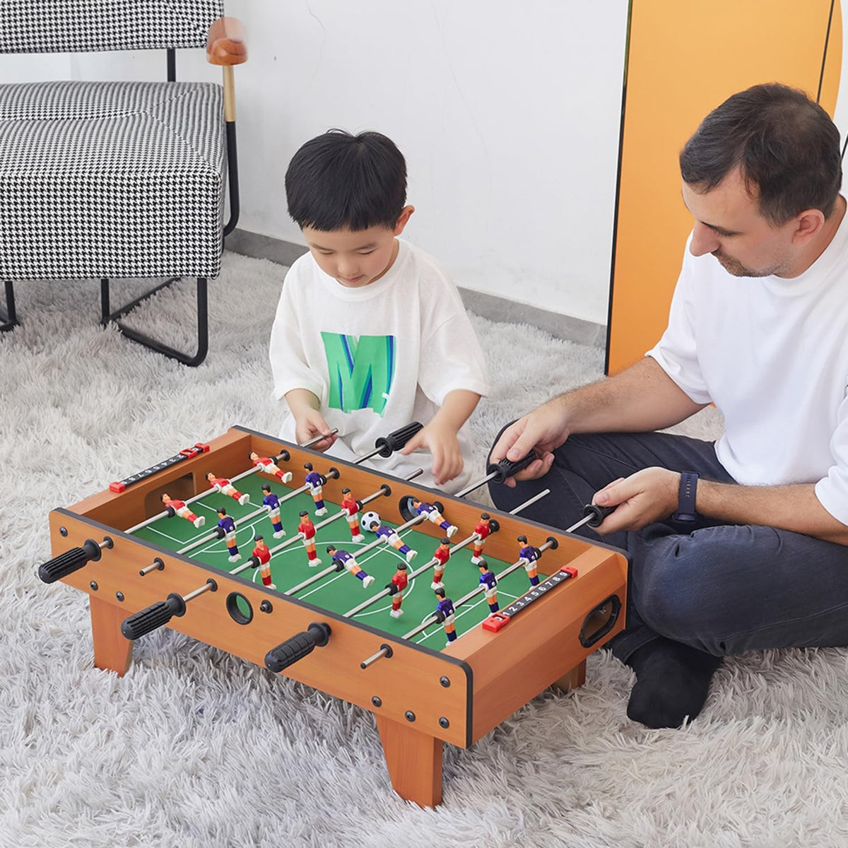 Foosball Table, Wooden Tabletop Soccer Game Set