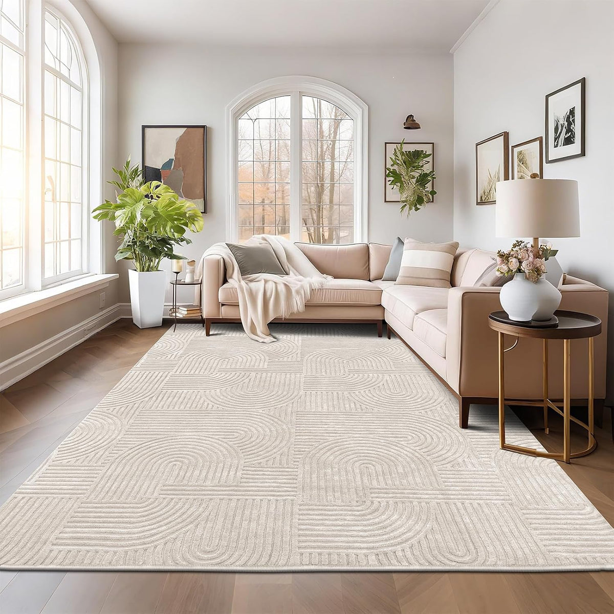 Modern Non-Slip Washable Area Rug, 9x12