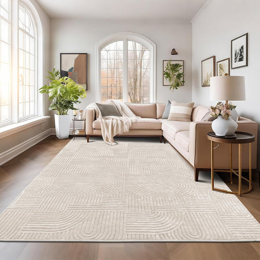 Modern Non-Slip Washable Area Rug, 9x12