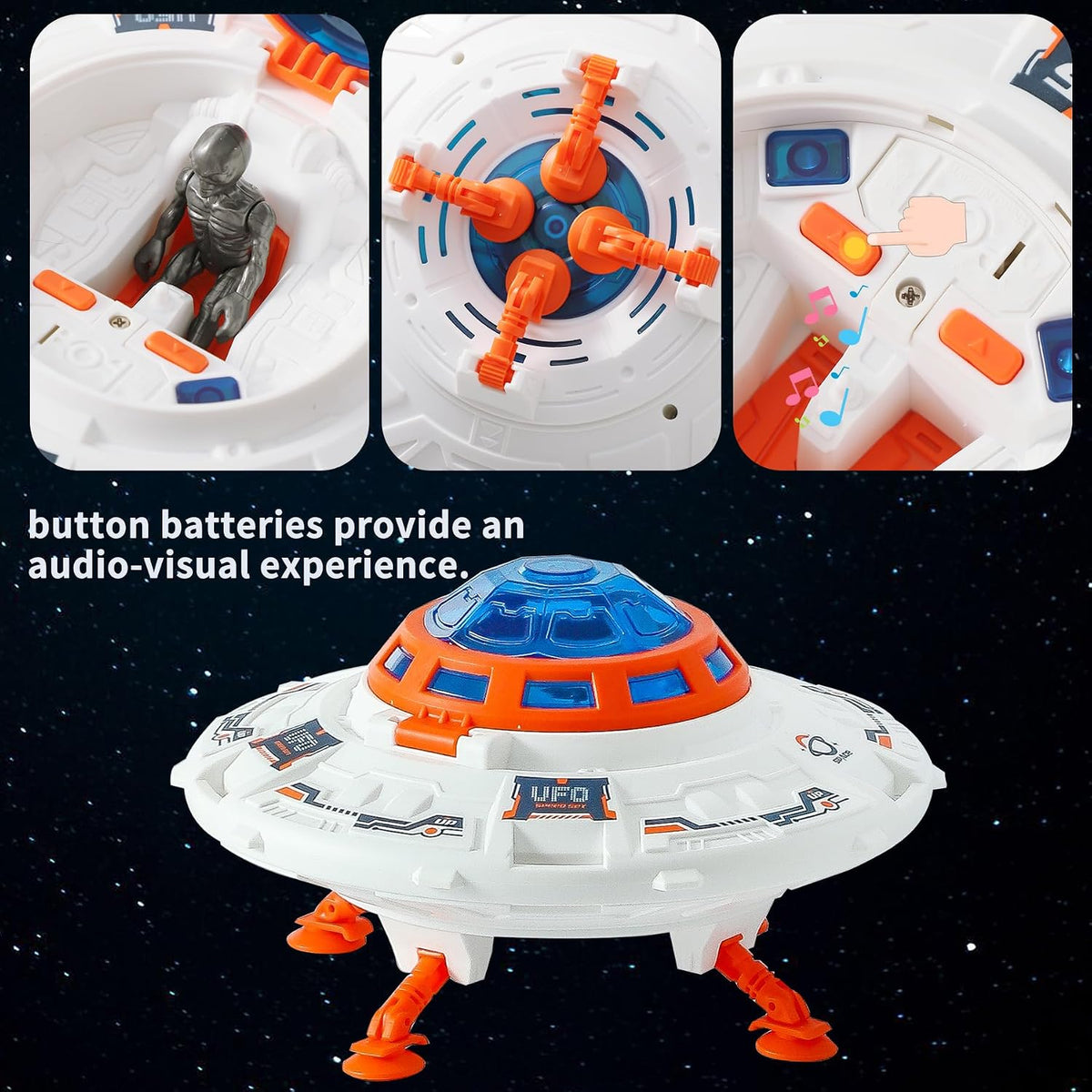 Wbzle Space Ship Toys for Kids, Rocket Toy Set with Light Sound Spray Effect, Space Set Include Car, Rocket Launcher, Satellites, Outer Space Playset Series